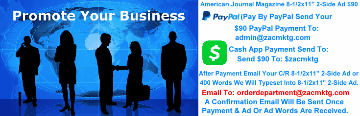 American Journal Magazine 8-1/2x11" 2-Side Ad Payment Option